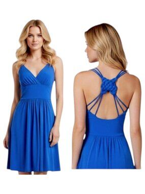 Laundry by Shelli Segal Royal Blue Strappy Back Cocktail Dress Size 2